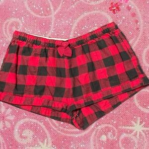 Hollister Red & Black Buffalo Plaid Sleep Shorts